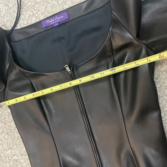 Ralph Lauren Collection Purple Label Leather Jacket Black Off Shoulder Runway 6 - Picture 12 of 16